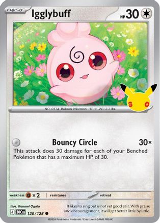 Igglybuff 120/128  - Holofoil ME 30th Celebration - Common
