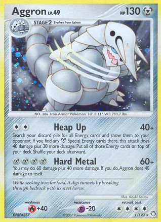 Aggron/123  - Reverse Holofoil Mysterious Treasures - Holo Rare
