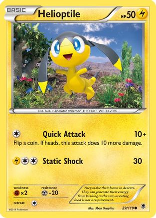 Helioptile (29)  - Reverse Holofoil XY  Phantom Forces - Common