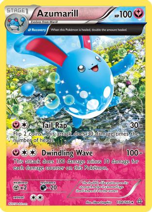 Azumarill (Alpha) 104  - Reverse Holofoil XY  Primal Clash - Holo Rare