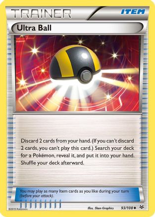 Ultra Ball 093  - Reverse Holofoil XY  Roaring Skies - Uncommon