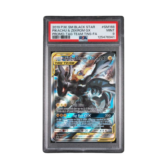 2019 POKEMON SM BLACK STAR PROMO #SM168 PIKACHU & ZEKROM GX PROMO-TAG TEAM TINS-FA