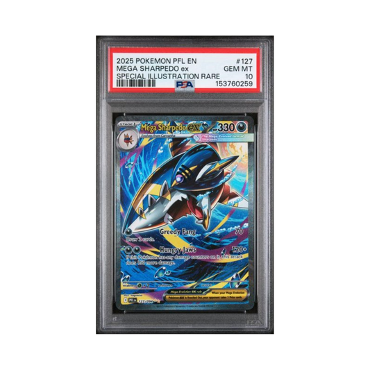 2025 POKEMON PFL EN-PHANTASMAL FLAMES #127 MEGA SHARPEDO ex SPECIAL ILLUSTRATION RARE