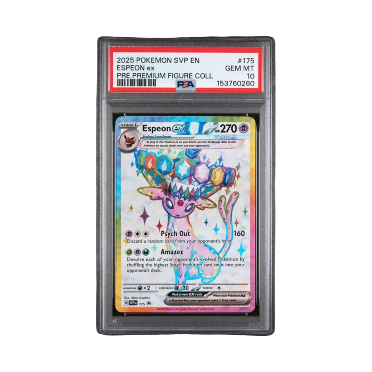 2025 POKEMON SVP EN-SV BLACK STAR PROMO #175 ESPEON ex PRE PREMIUM FIGURE COLL (Copy)