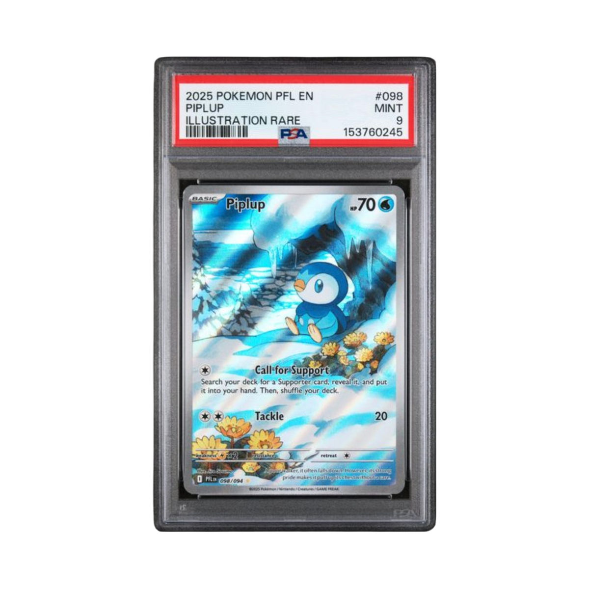 2025 POKEMON PFL EN-PHANTASMAL FLAMES #098 PIPLUP ILLUSTRATION RARE