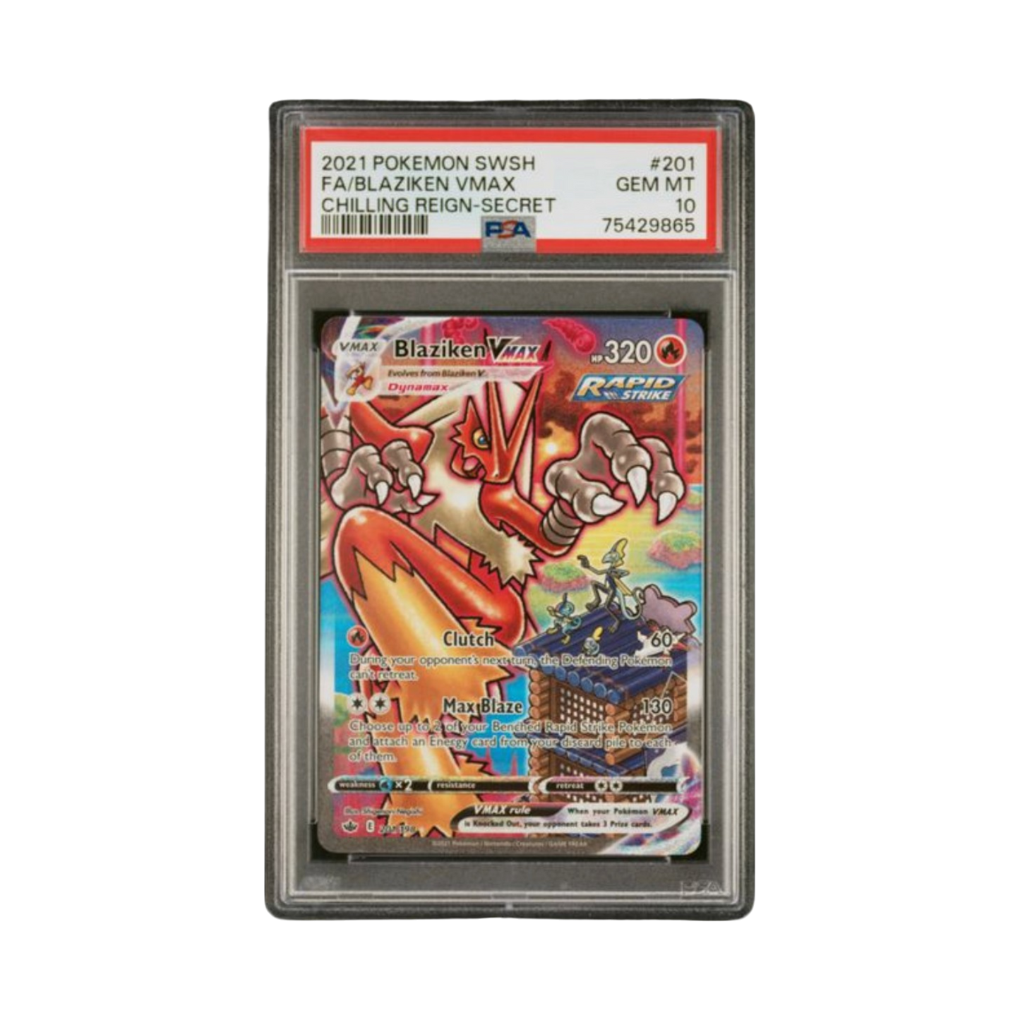 2021 POKEMON SWORD & SHIELD CHILLING REIGN #201 FA/BLAZIKEN VMAX CHILLING REIGN-SECRET