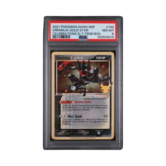 2021 POKEMON SWSH BLACK STAR PROMO #144 GRENINJA-GOLD STAR CELEBRATIONS ELT.TRNR.BOX