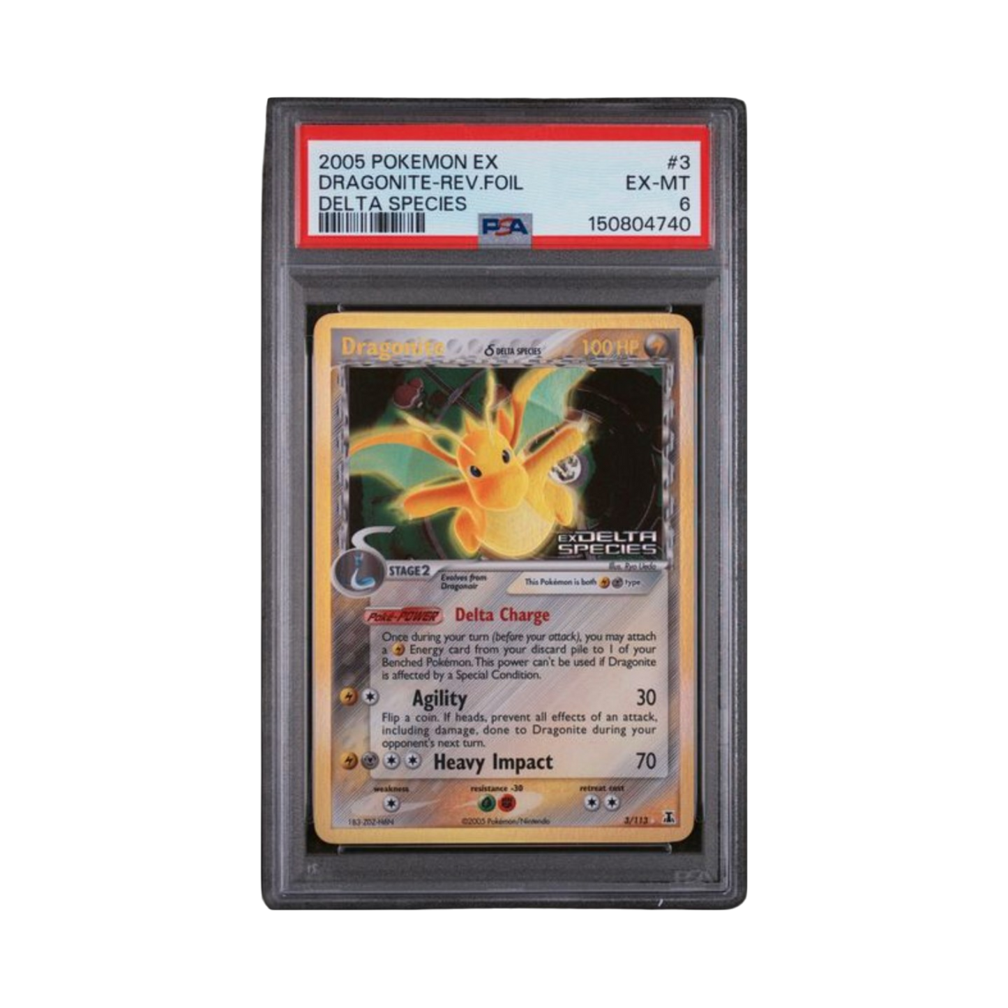 2005 POKEMON EX DELTA SPECIES #3 DRAGONITE-REV.FOIL DELTA SPECIES