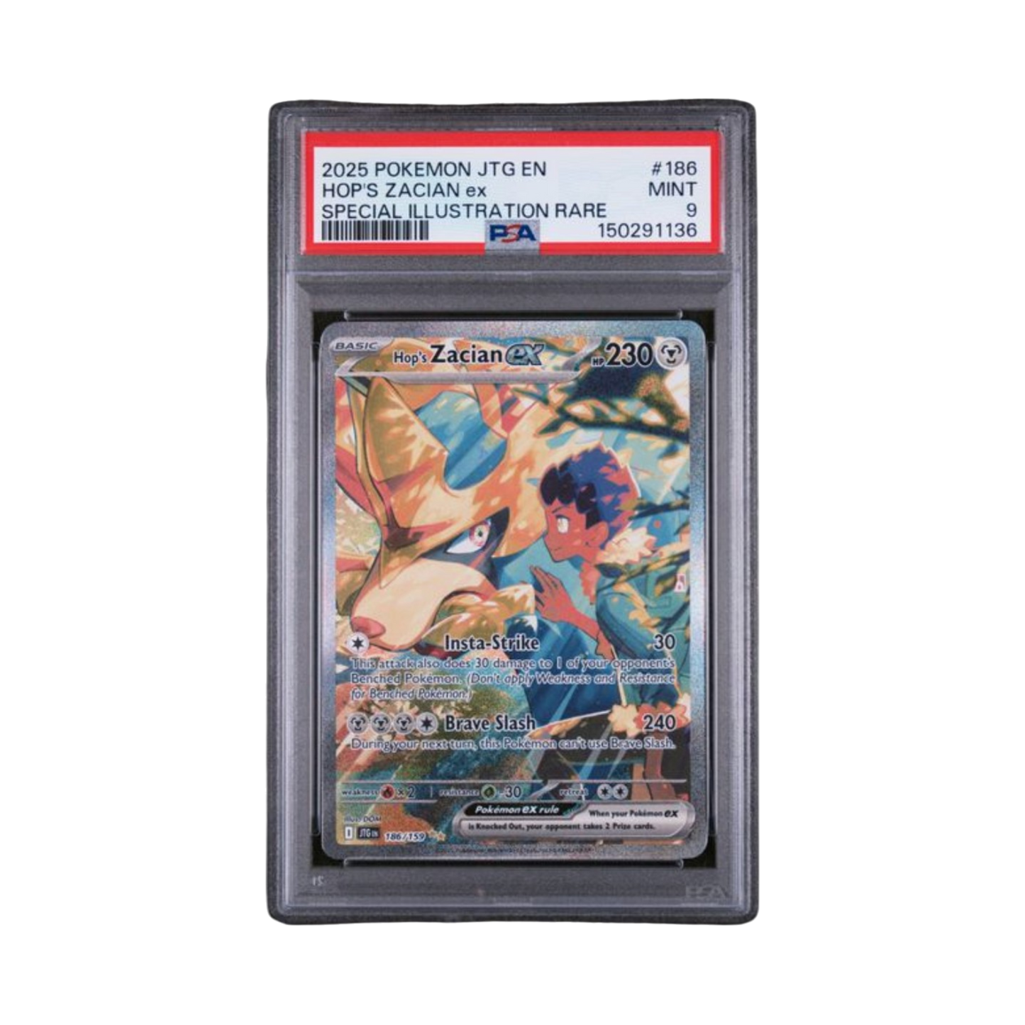 2025 POKEMON JTG EN-JOURNEY TOGETHER #186 HOP'S ZACIAN ex SPECIAL ILLUSTRATION RARE