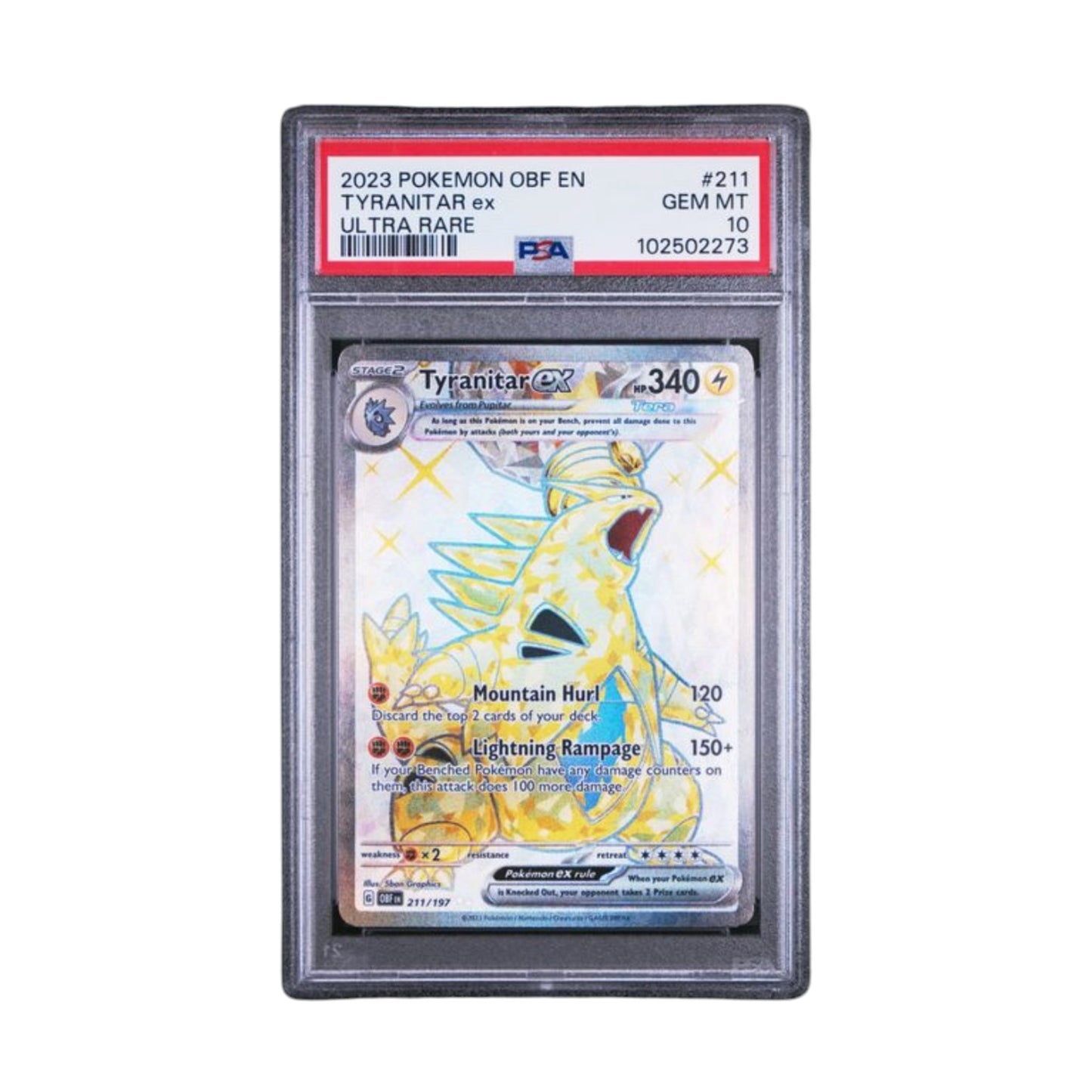 2023 POKEMON OBF EN-OBSIDIAN FLAMES #211 TYRANITAR ex ULTRA RARE