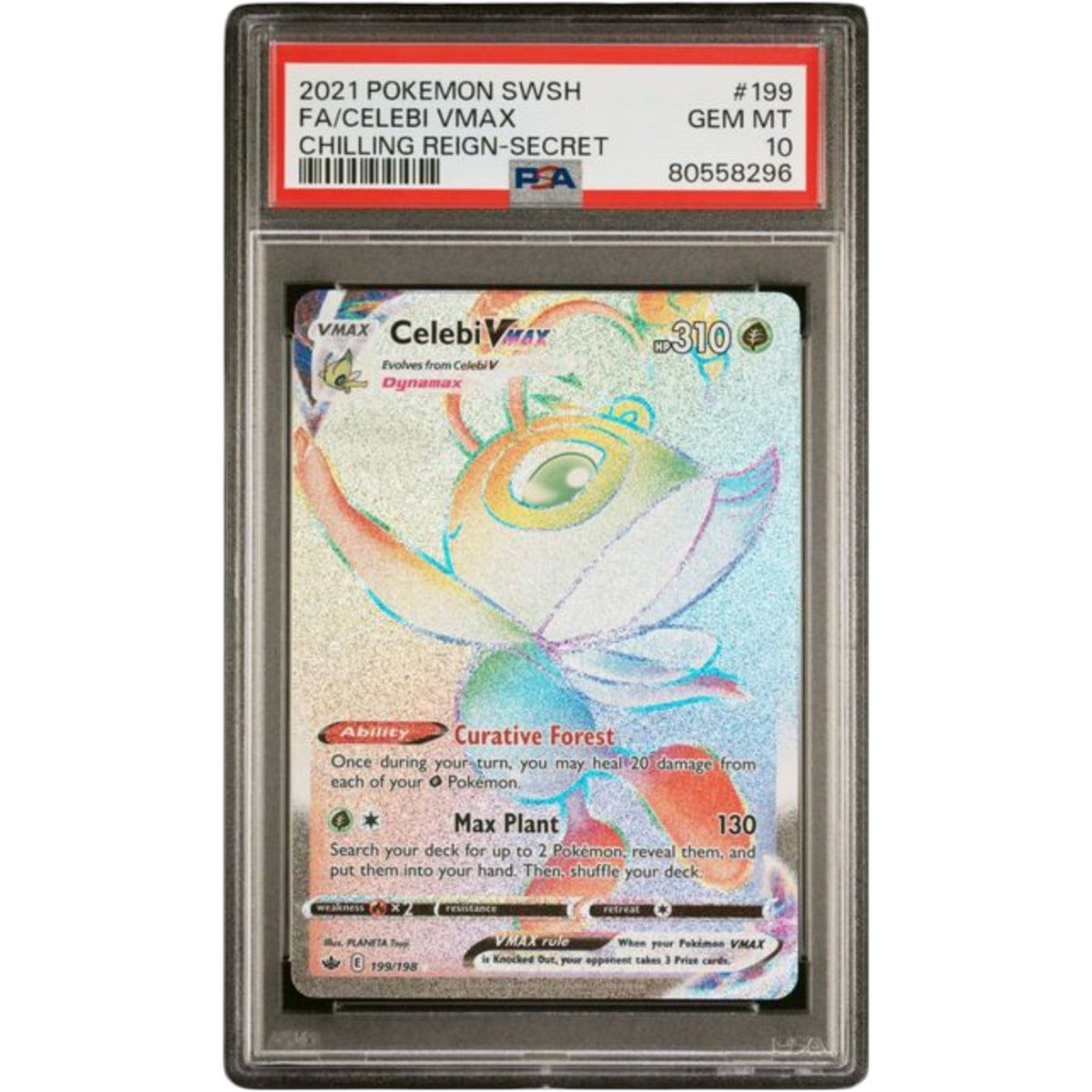 2021 POKEMON SWORD & SHIELD CHILLING REIGN #199 FA/CELEBI VMAX CHILLING REIGN-SECRET