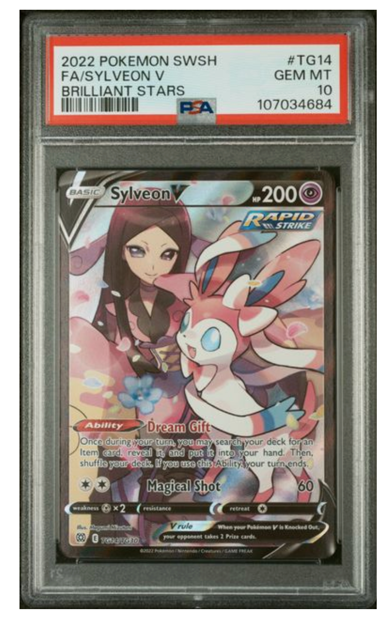 2022 POKEMON SWORD & SHIELD BRILLIANT STARS #TG14 FA/SYLVEON V BRILLIANT STARS